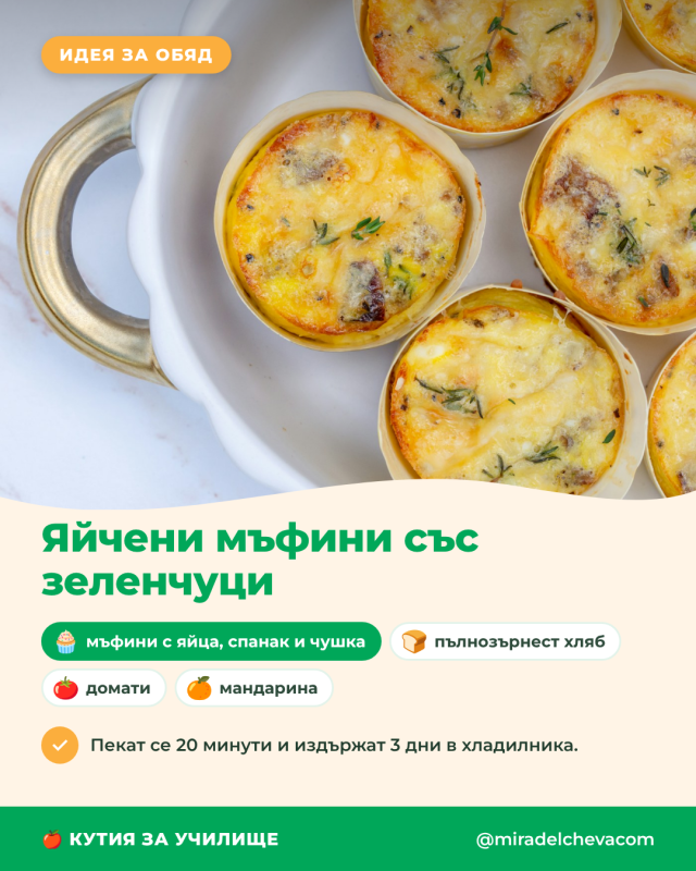 Яйчени мъфини със зеленчуци